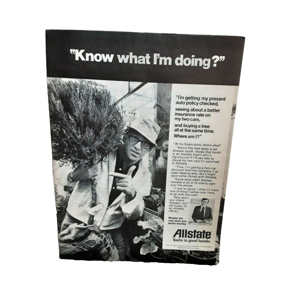 1973 Allstate Your In Good Hands Insurance Original Print Ad 70s